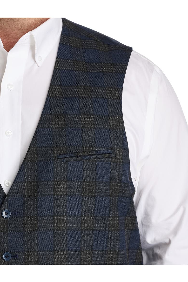Big & Tall Glen Plaid Vest, Alternate, color, NAVY
