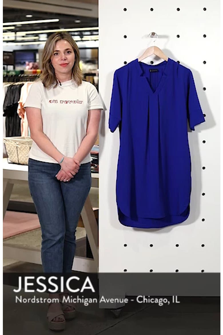 Pleat Front Curved Hem Shirtdress video