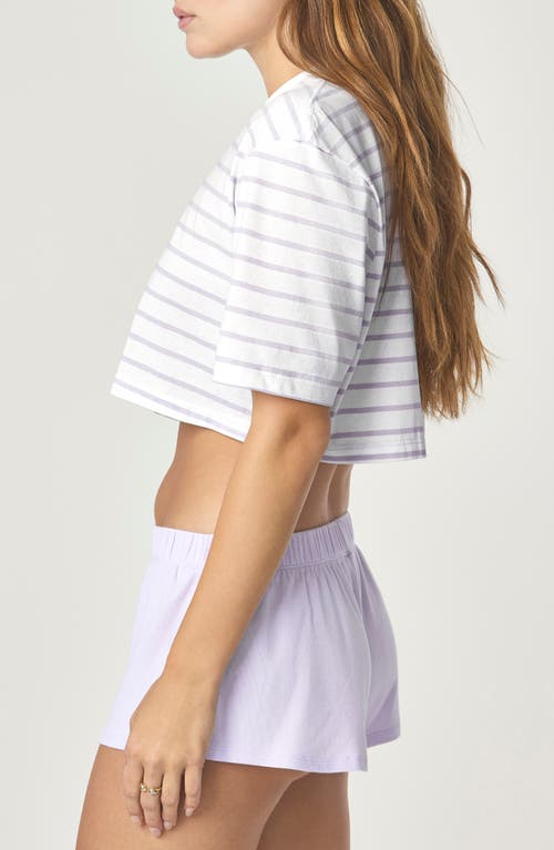 Florence By Mills Stripe Core Crop T-shirt In White