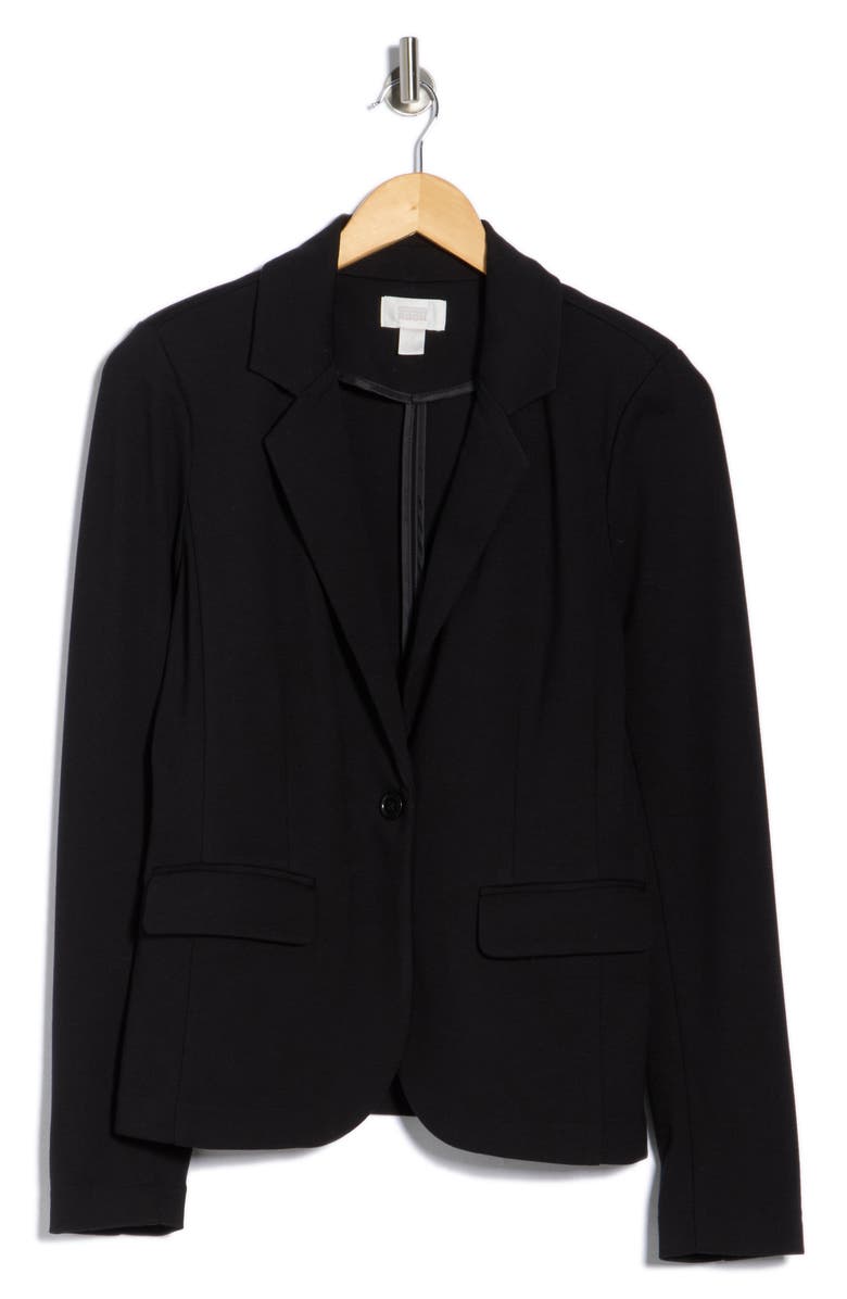 NORDSTROM RACK Essential Ponte Blazer, Alternate, color, Black