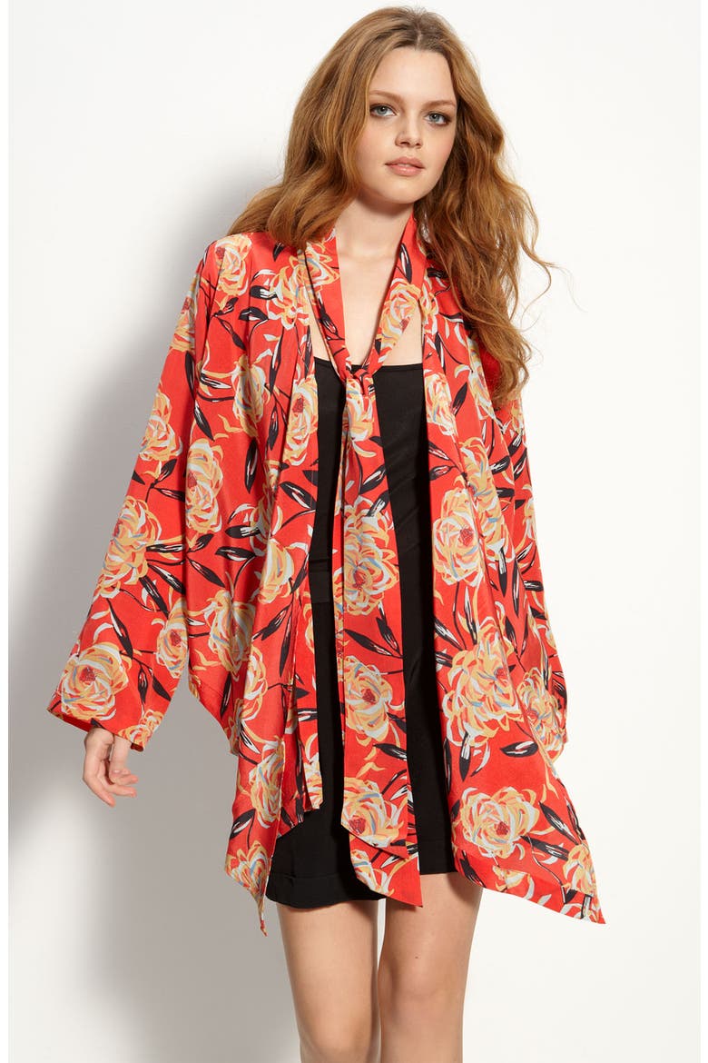 Silk Crepe Top, Main, color, RED FLORAL MULTI
