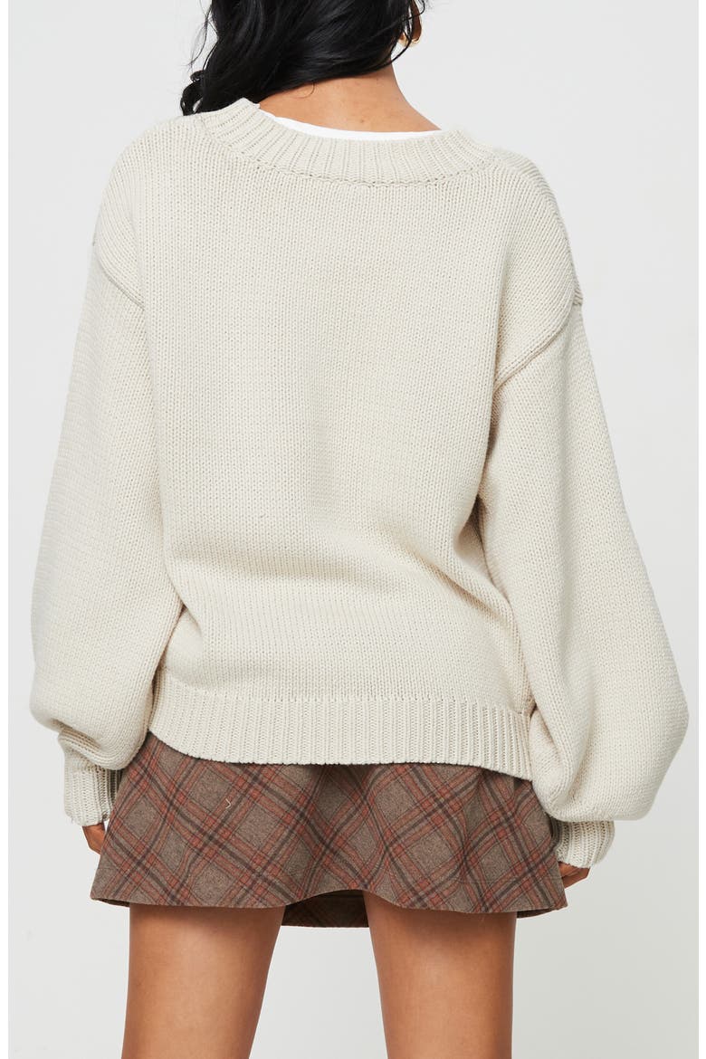 Harmony Oversize Crewneck Sweater, Alternate, color, BEIGE