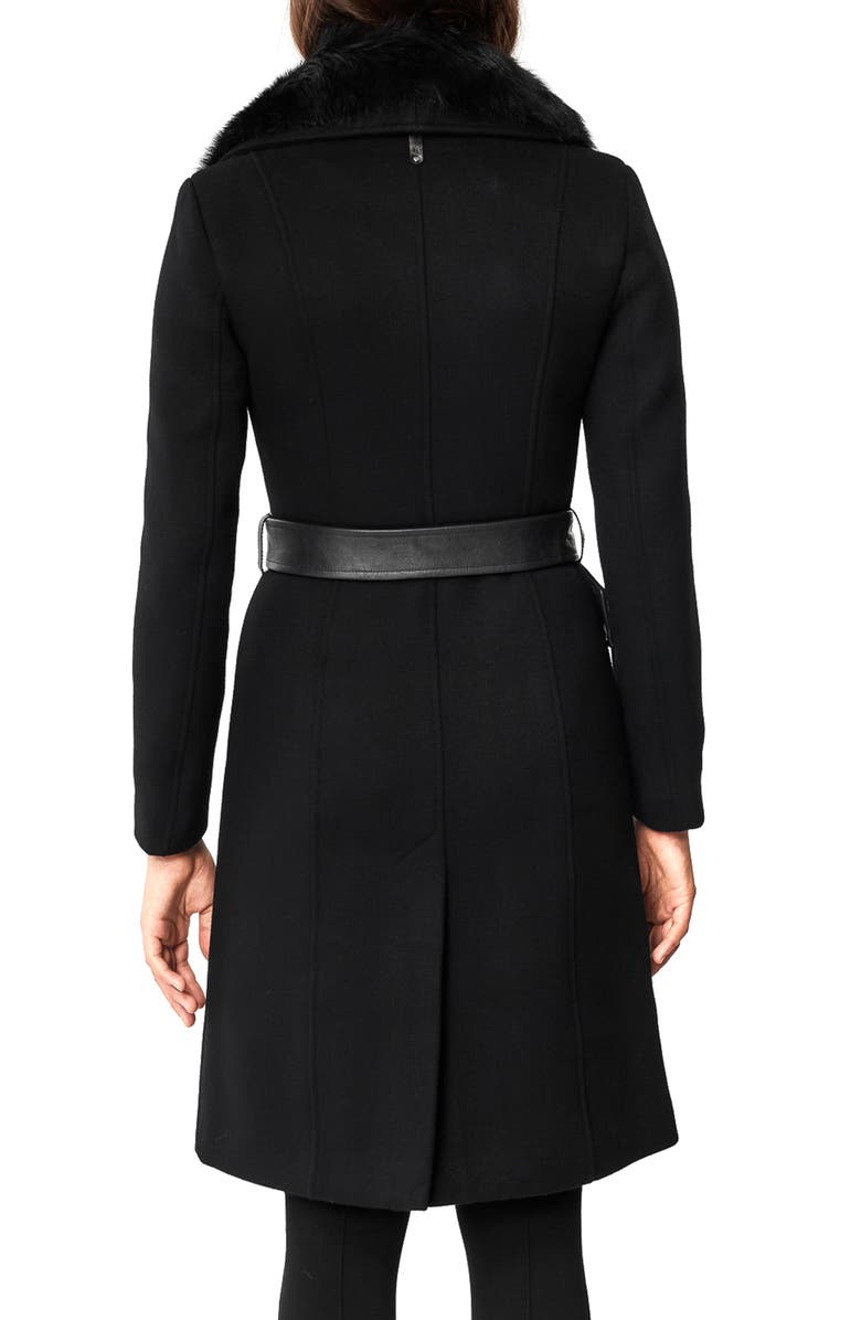 Mackage Nori-Sh Wool Coat with Removable Geniune Shearling Trim, Alternate, color, 