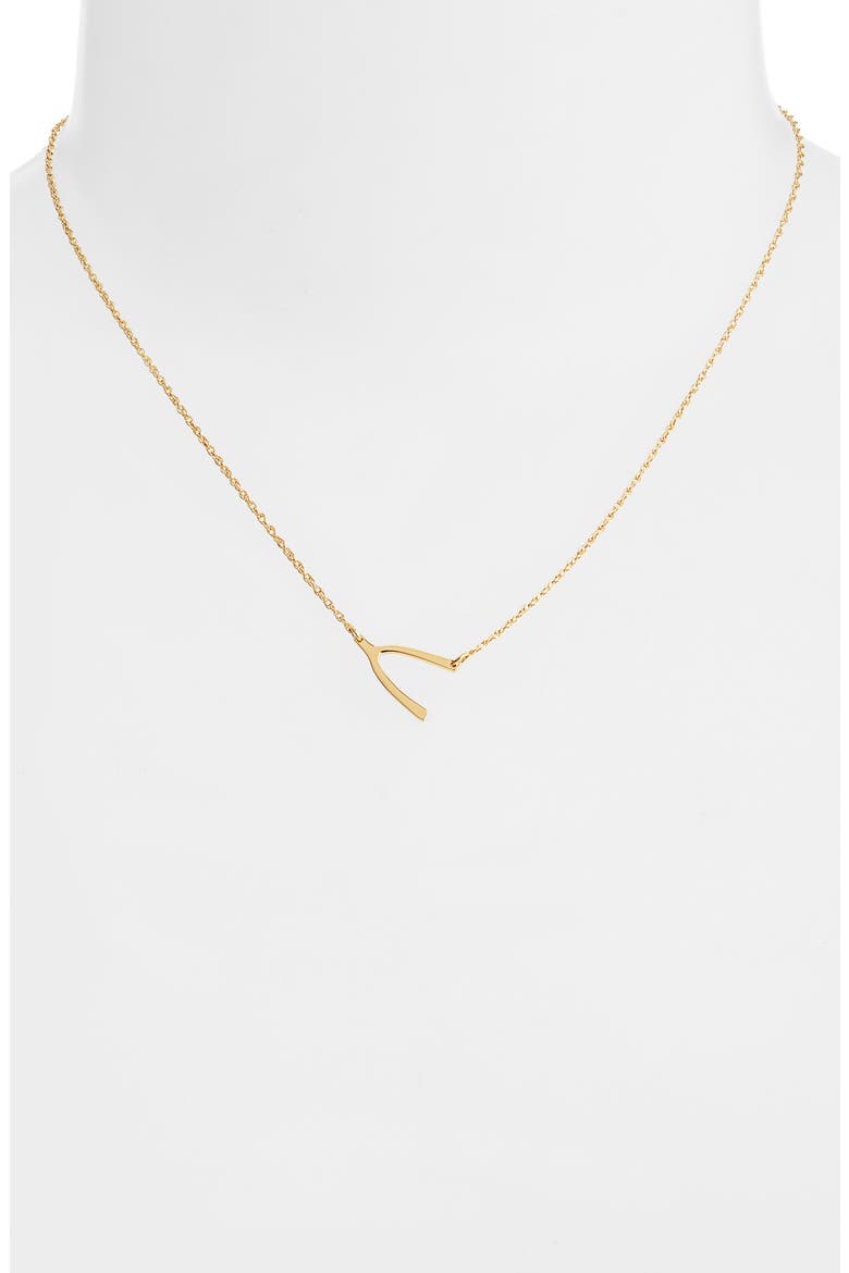 Lily Wishbone Necklace, Alternate, color, YELLOW GOLD