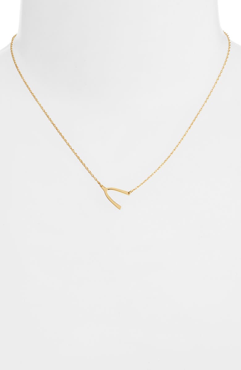 Jennifer Zeuner Lily Wishbone Necklace, Alternate, color, Yellow Gold