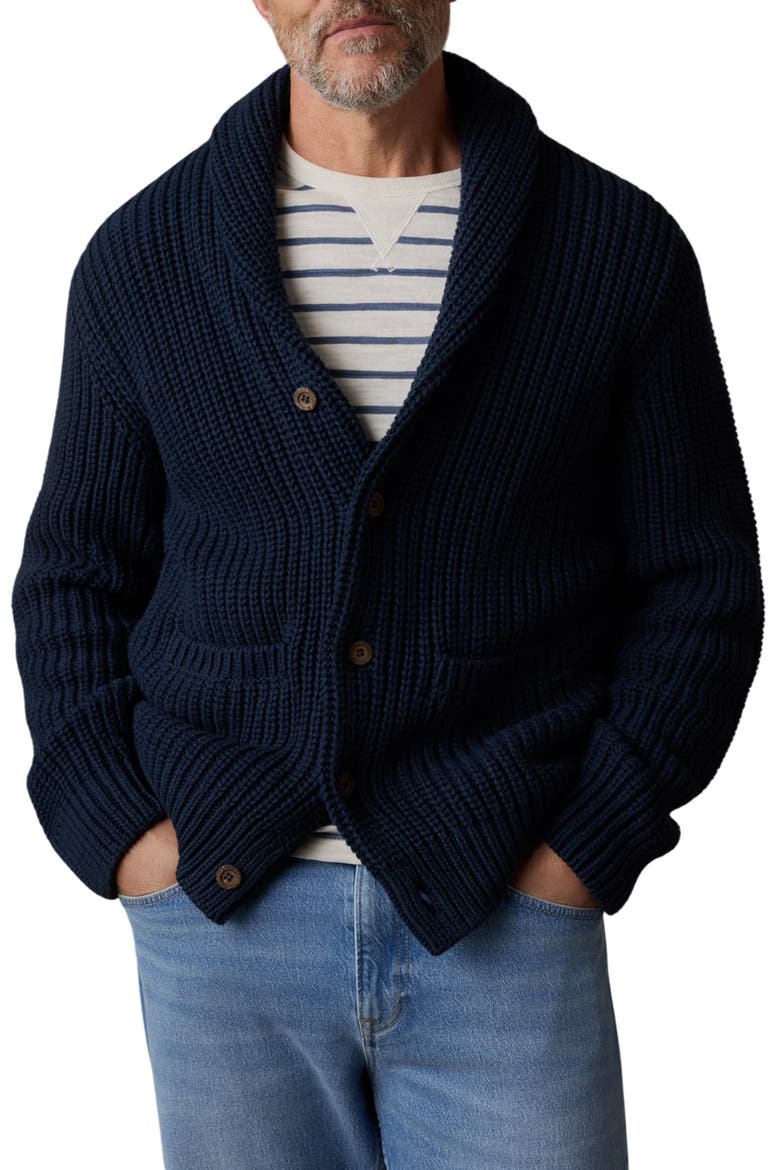 Pima Cotton Cardigan, Main, color, PLAYA NAVY