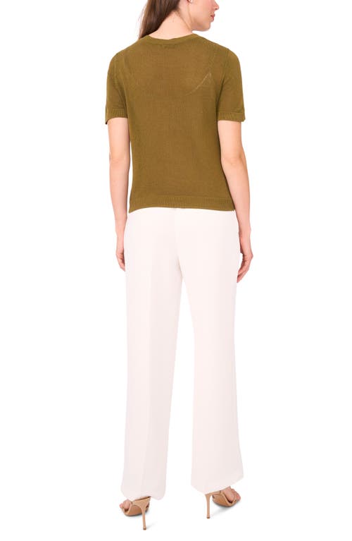 Halogen ® Short Sleeve Sweater In Green