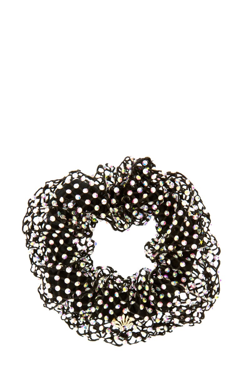 Lele Sadoughi Crystal Mesh Scrunchie, Main, color,