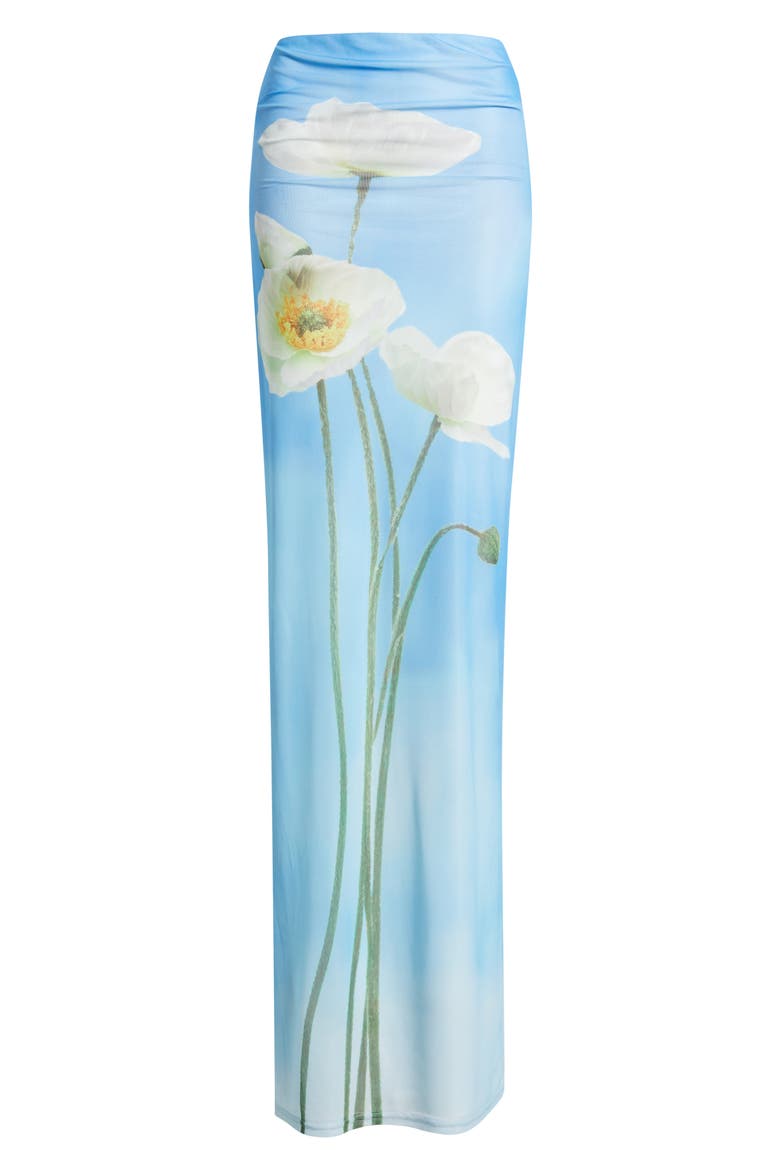 Spring Sky Strapless Satin Maxi Dress, Alternate, color, BLUE