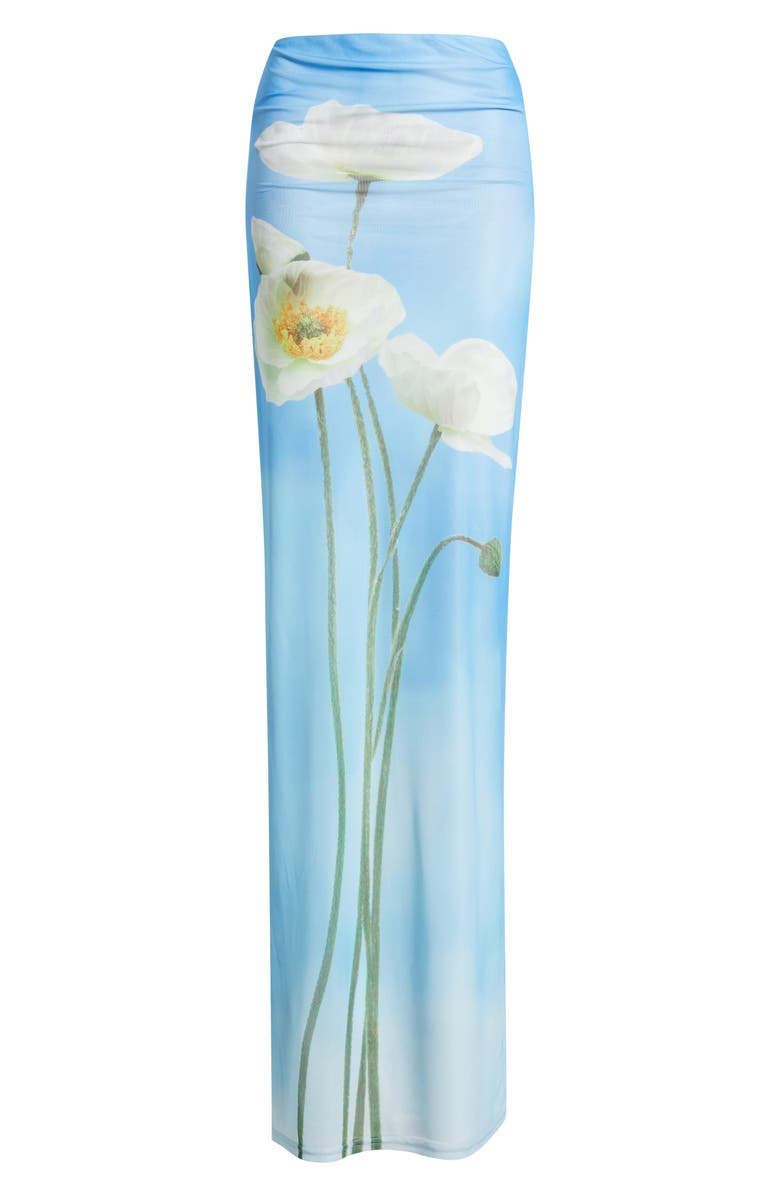 Rare London Spring Sky Strapless Satin Maxi Dress, Alternate, color, Blue