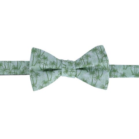 Nohea Palm Tree Linen Blend Novelty Bow Tie