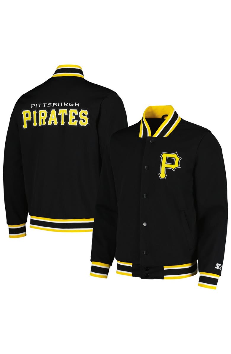 STARTER Men's Starter Black Pittsburgh Pirates Secret Weapon Full-Snap Jacket, Main, color,