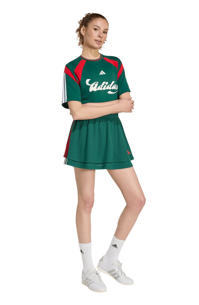 adidas Originals House of Tiro Skirt, Alternate, color, Dark Green/ Scarlet/ White