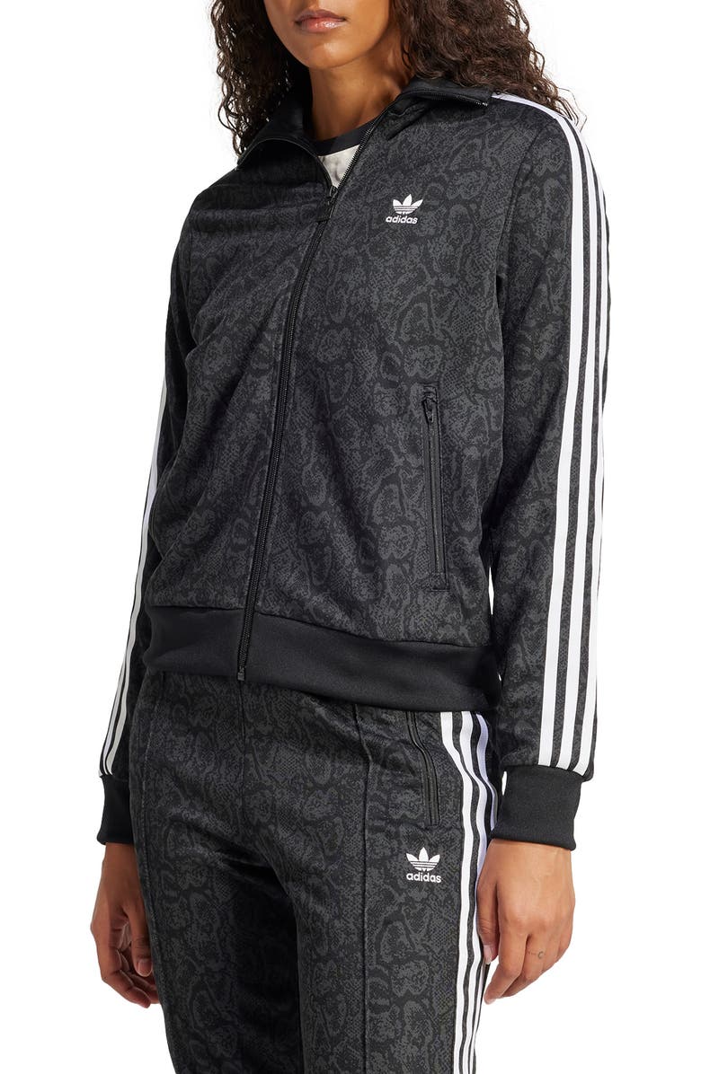 adidas Originals Firebird Snakeskin Print Recycled Polyester Track Jacket, Main, color,