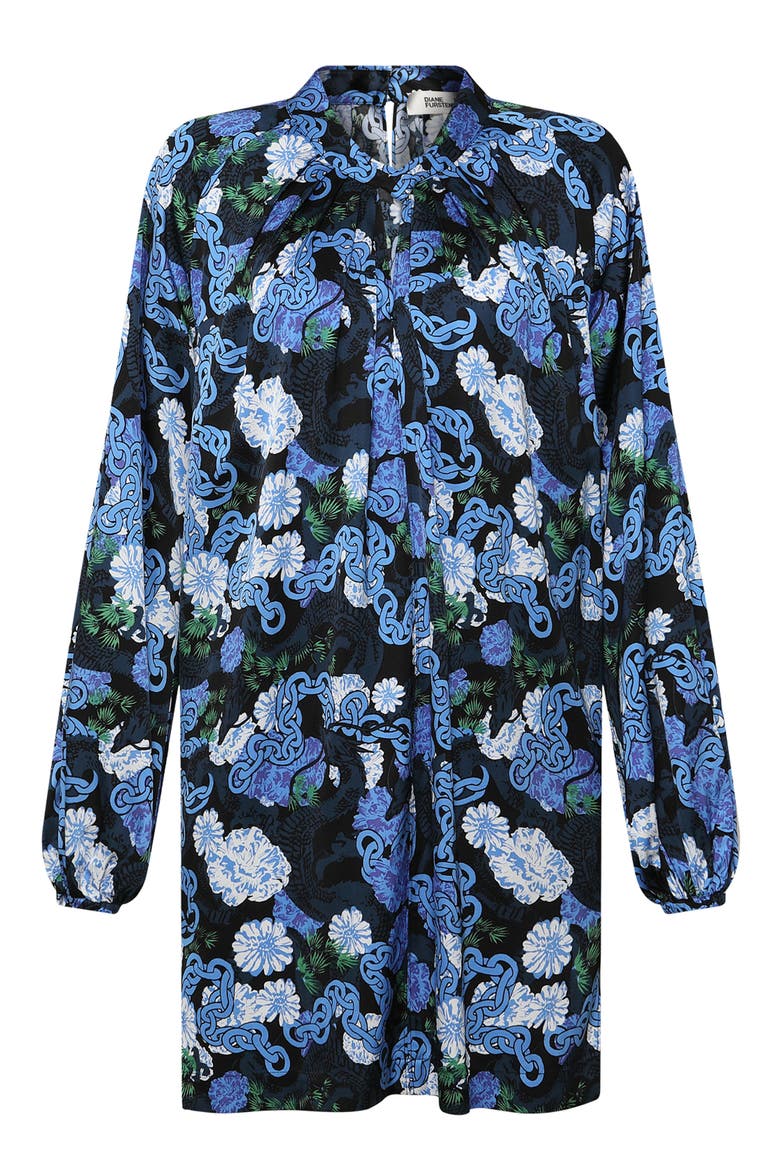 Silka Keyhole Cutout Long Sleeve Minidress, Alternate, color, DRAGON DANCE