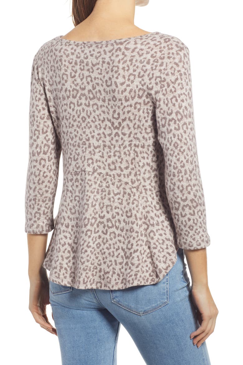 Babydoll Top, Alternate, color, OATMEAL LEOPARD
