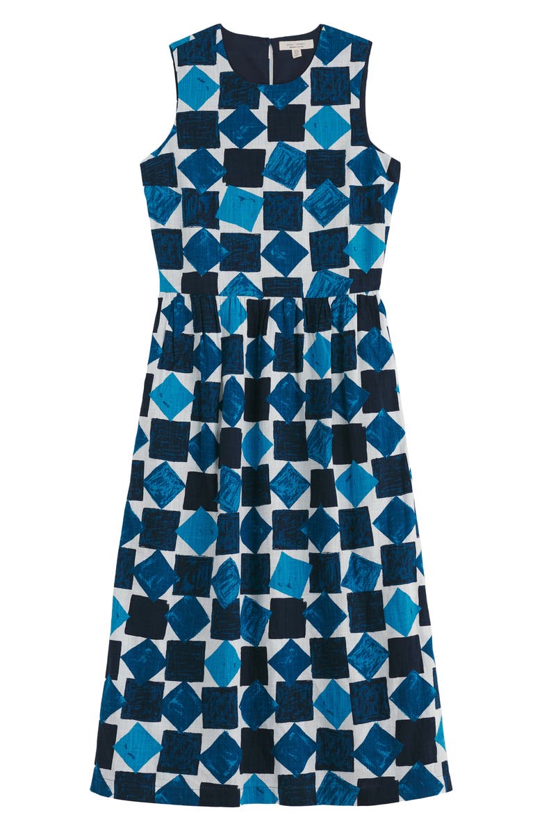Seasalt Cornwall Brouse Geo Print Sleeveless Organic Cotton Midi Dress, Alternate, color, 