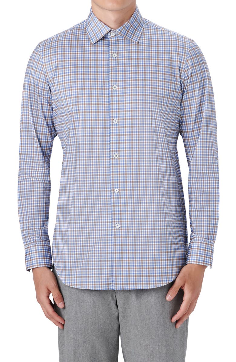Bugatchi OoohCotton<sup>®</sup> Check Button-Up Shirt, Main, color, 
