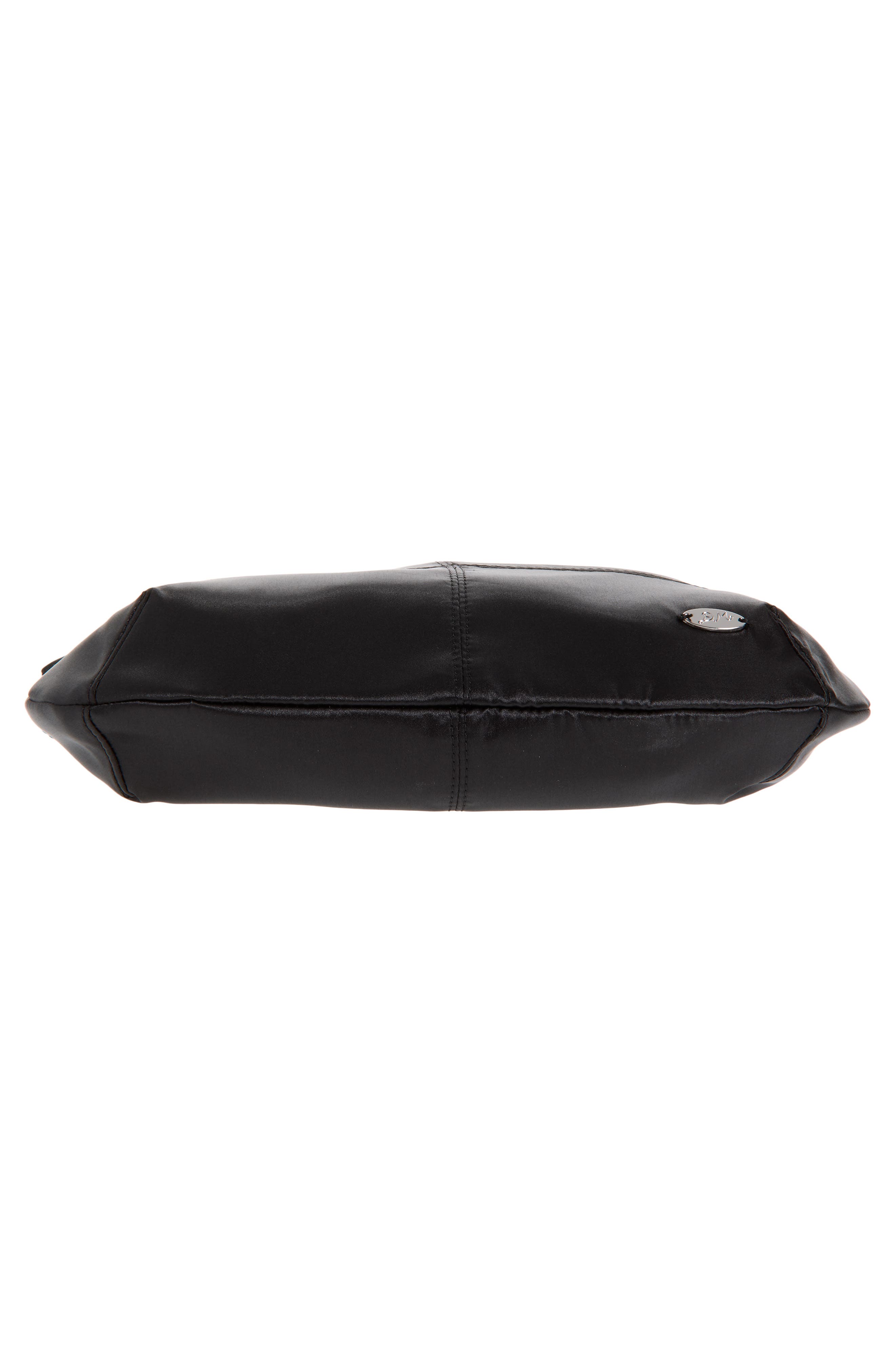 Roo Bow Satin Hobo Bag, Alternate, color, BLACK