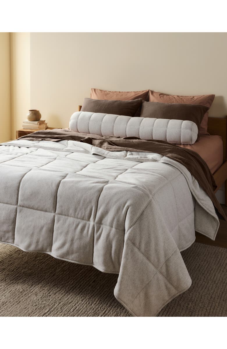 Parachute Linen Tencel<sup>™</sup> Lyocell Jersey Quilt, Alternate, color, Heathered Oatmeal