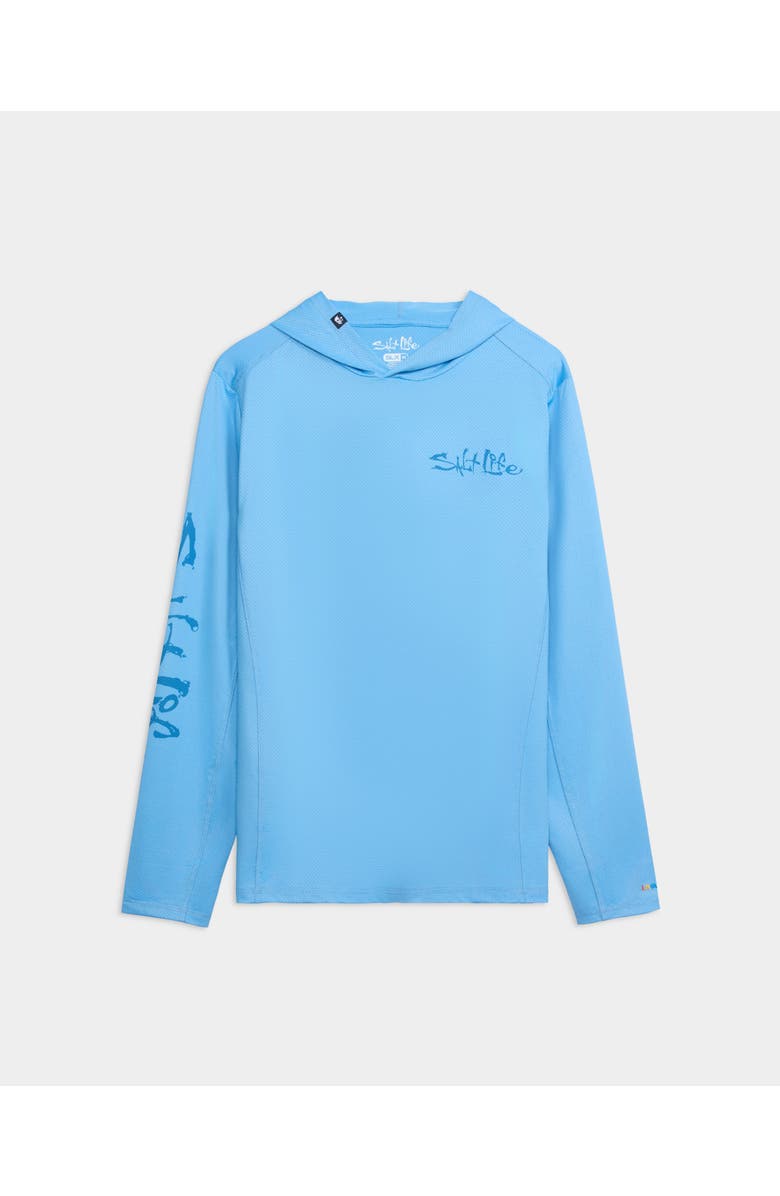 Salt Life Upwell 2.0 Perforated Hoodie, Main, color, Azure Blue