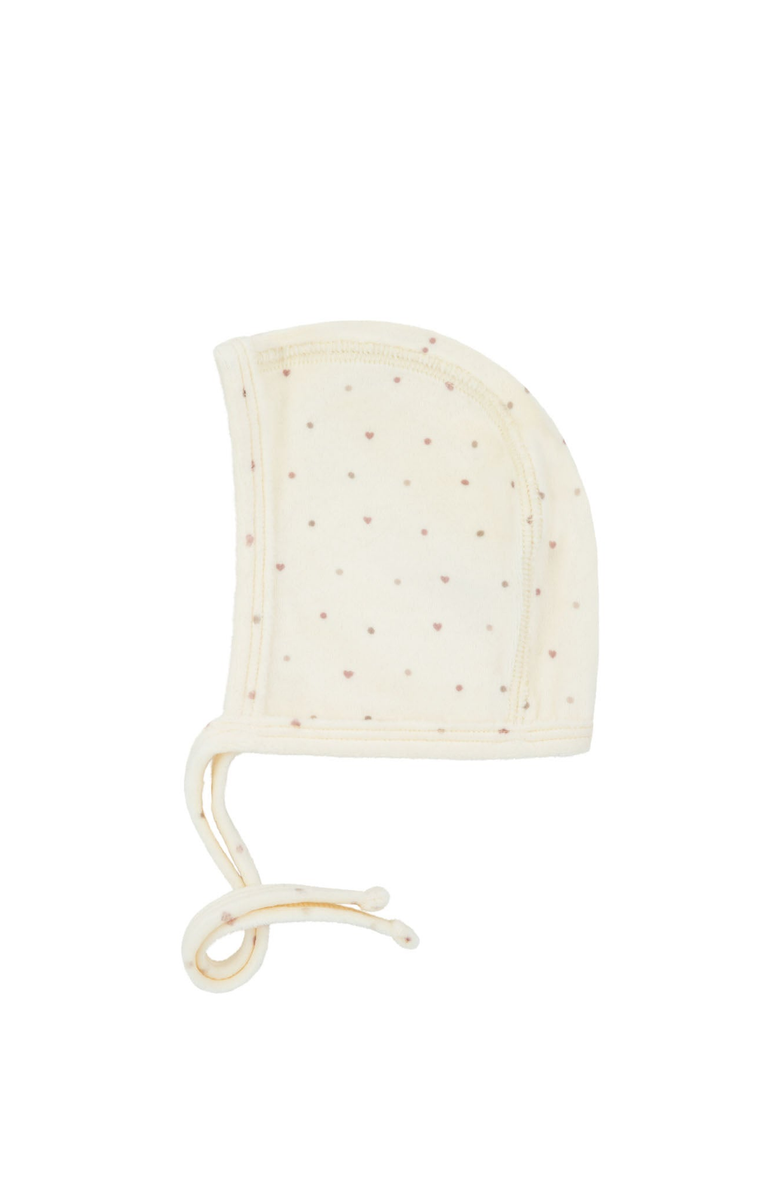 NoggiWear Girls Velour Dot Pattern Wrap Bonnet, Main, color, Girl Print