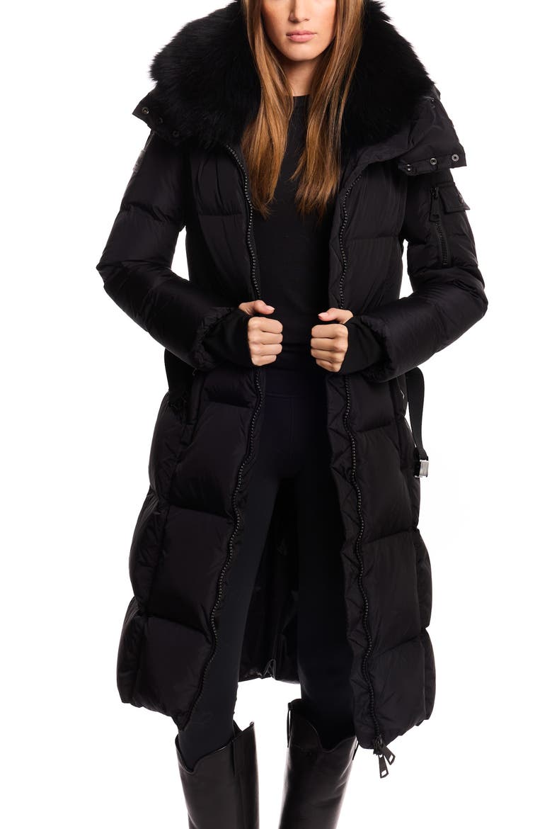 Luxe Long Noho Water Resistant Down Puffer Coat, Alternate, color, MATTE BLACK