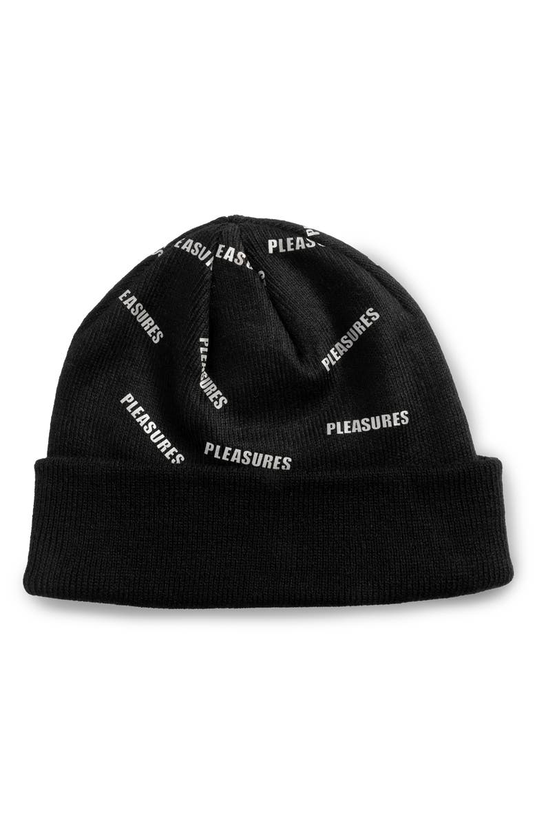 PLEASURES Sprinkle Rib Beanie, Main, color, Black