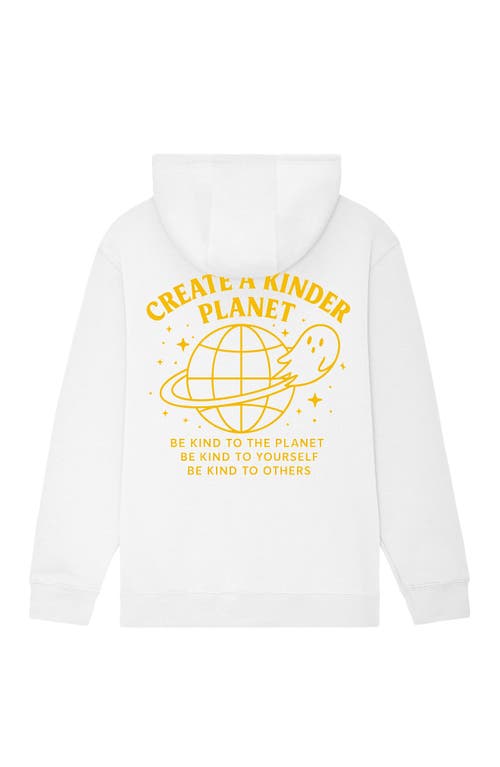 Dalix Womens Kinder Planet Relaxed Hoodie In White