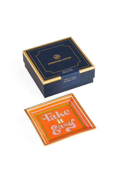 Jonathan Adler Take It Easy Square Tray In Multi