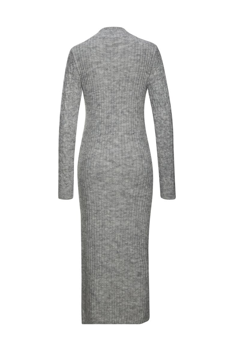 Cable Knit Sweater Dress, Alternate, color, Grey Heather