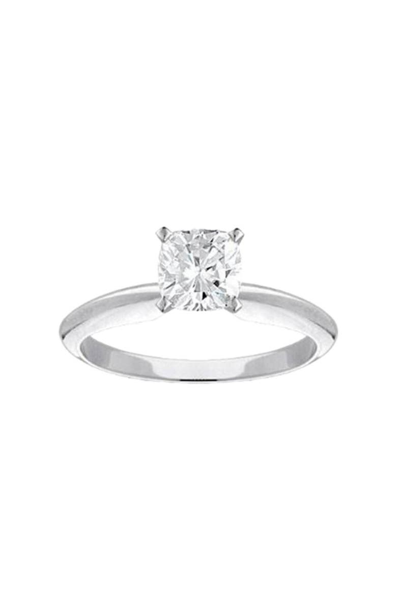 Bliss Diamond 1 Carat Cushion Diamond Solitaire Engagement Ring 14K Gold Lab Grown, Main, color, 