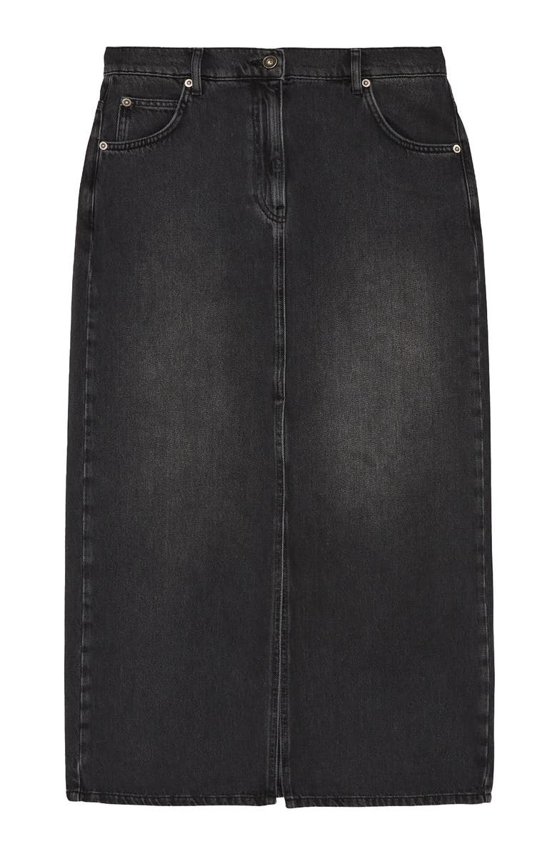 ottod'Ame Long Denim Skirt, Alternate, color, Black