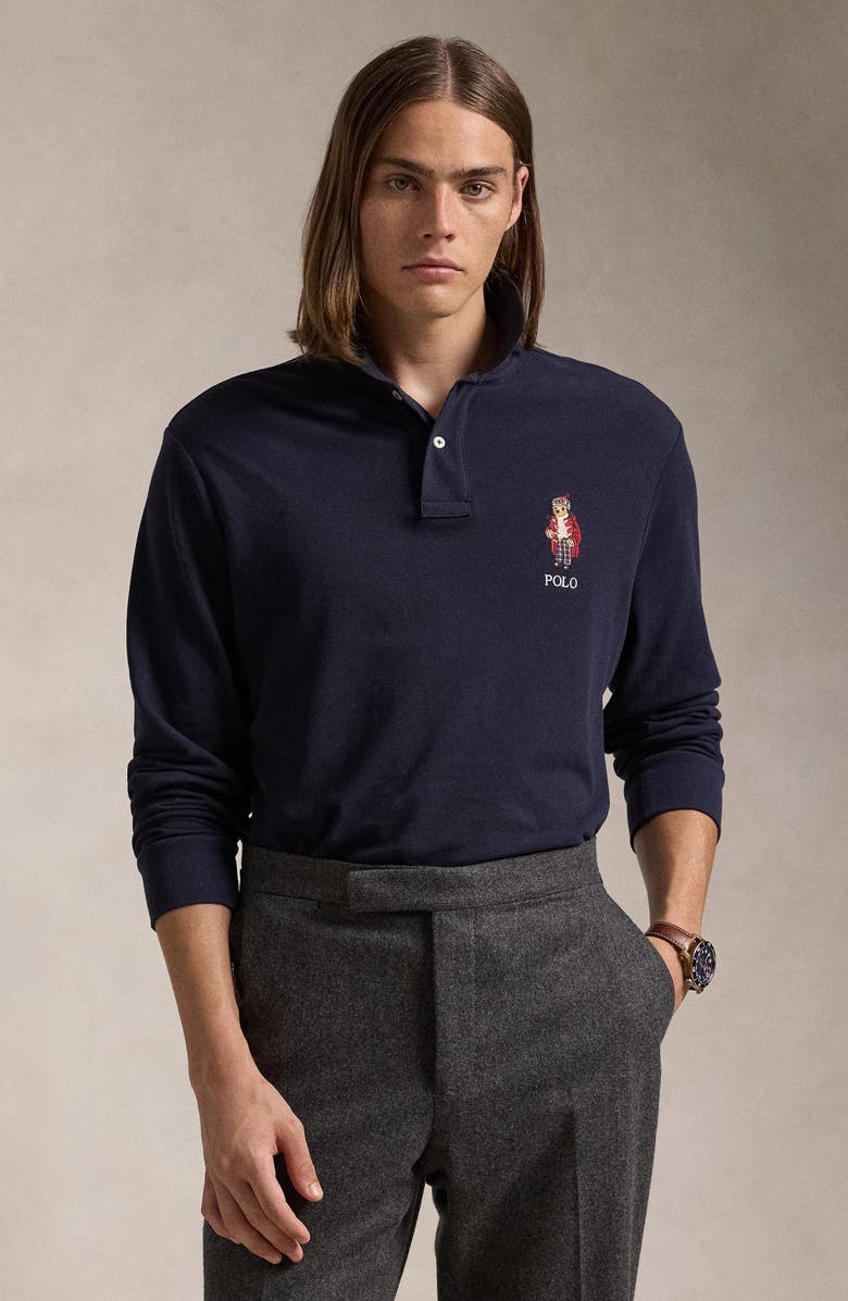 Polo Ralph Lauren Polo Bear Appliqué Cotton Piqué Polo, Alternate, color,
