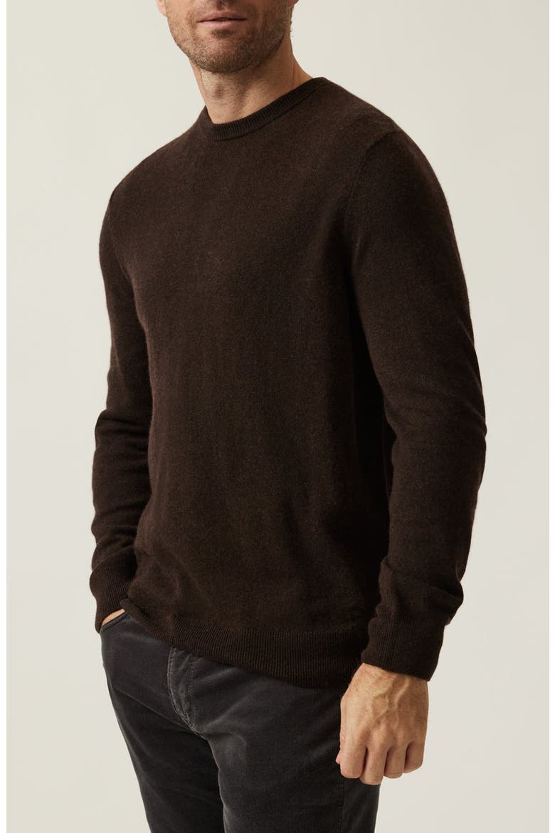 Cashmere, Silk & Wool Crewneck Sweater, Alternate, color, BROWN