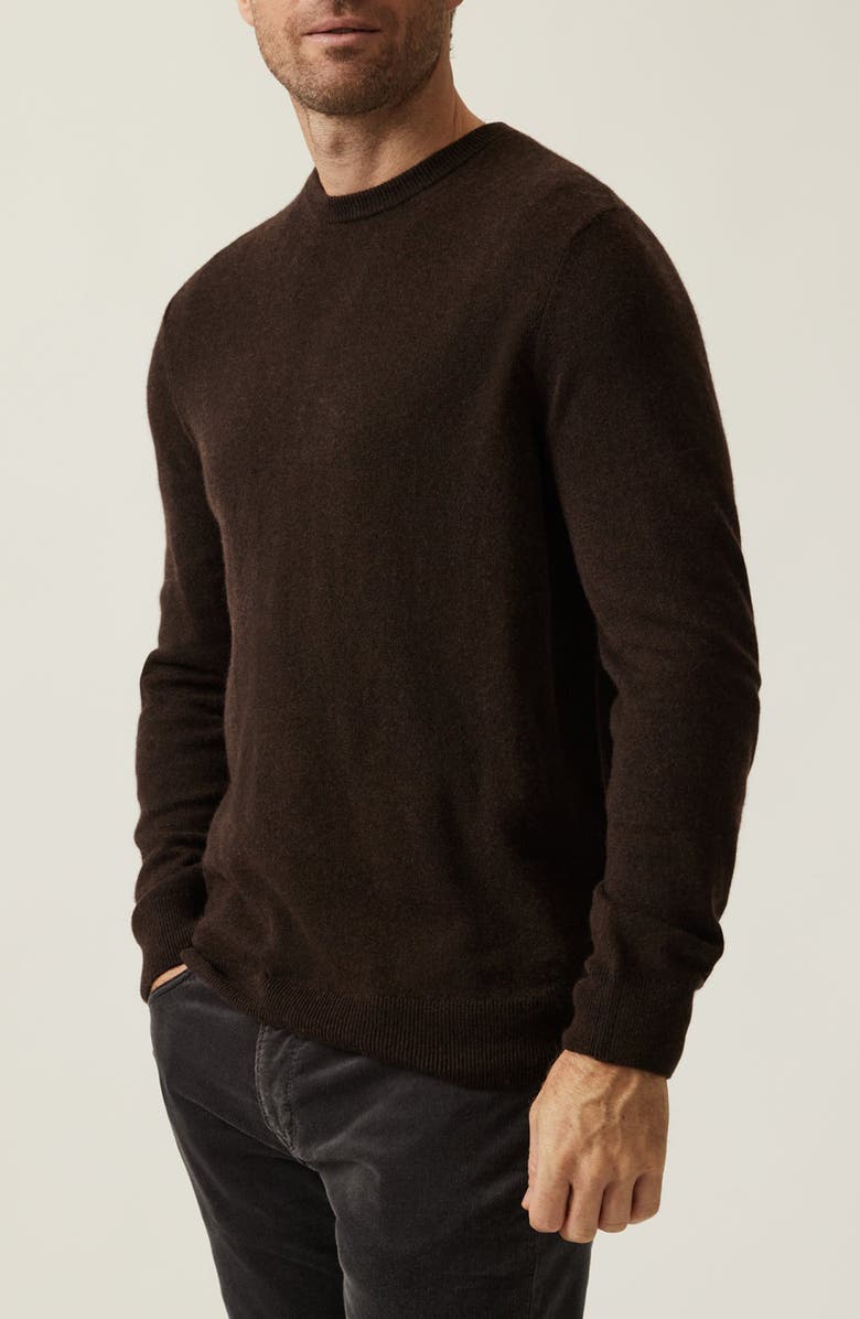 34 Heritage Cashmere, Silk & Wool Crewneck Sweater, Alternate, color, Brown