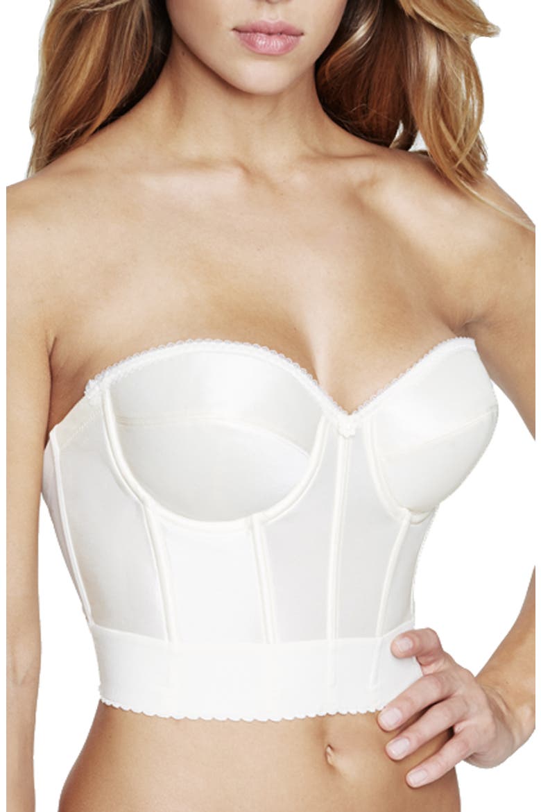 Noemi Low Back Strapless Underwire Bustier, Alternate, color, IVORY