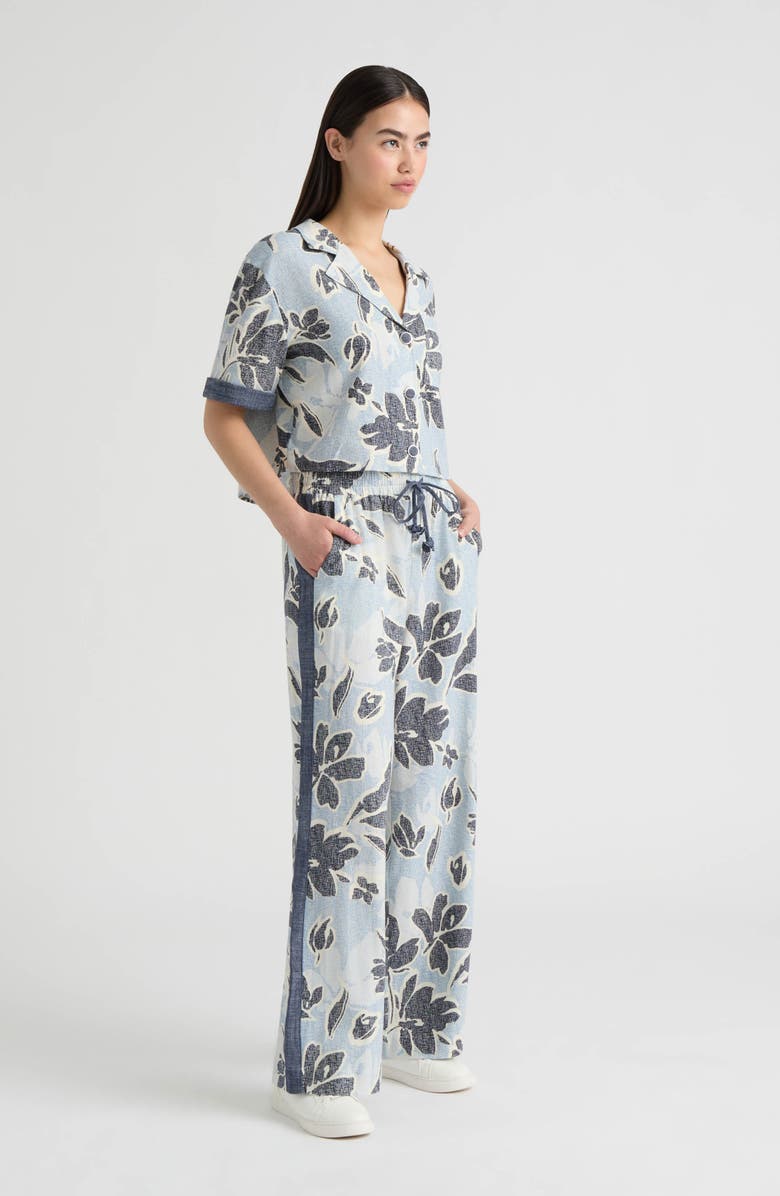 NVLT Wide Leg Pants, Alternate, color, Blue Etched Floral