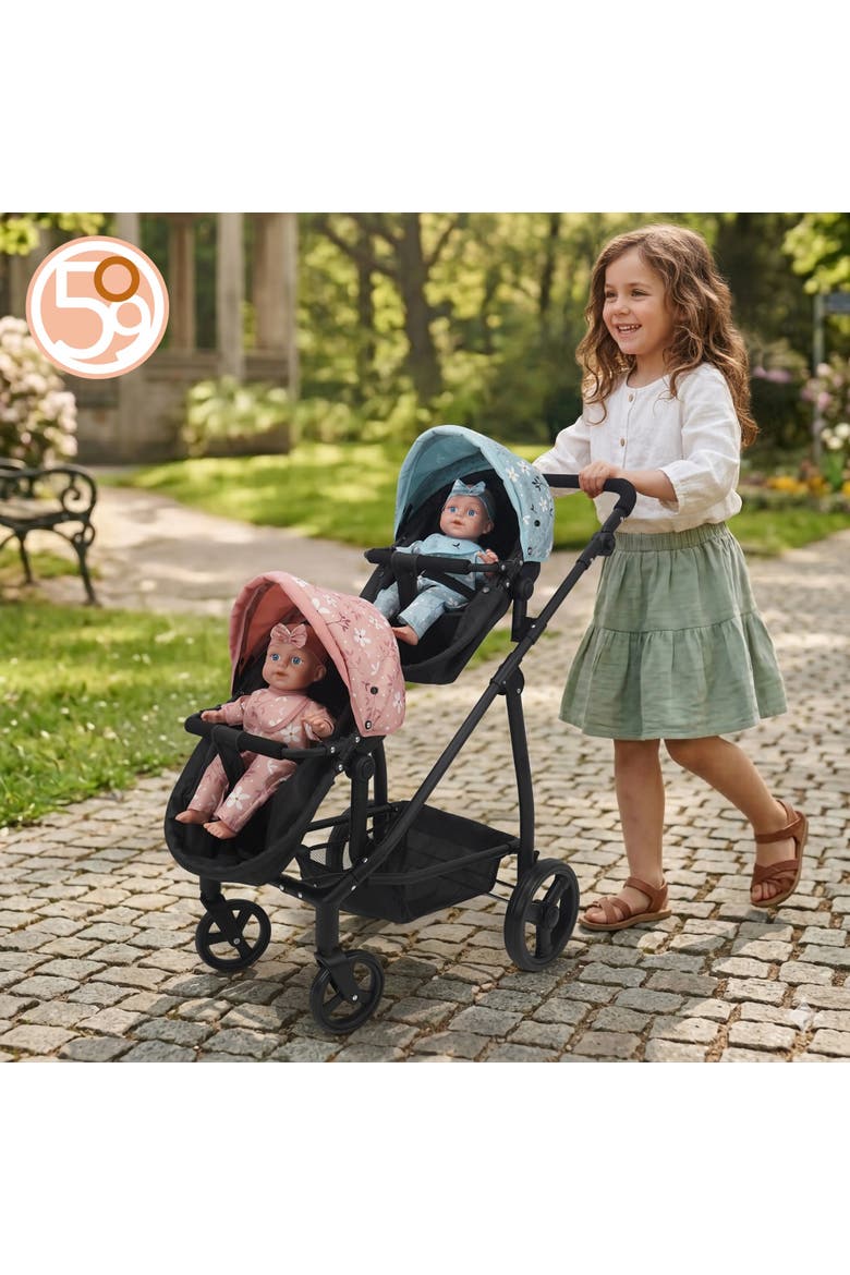 Springtime Deluxe City Twin Stroller & Doll Set, Alternate, color, Multicolored