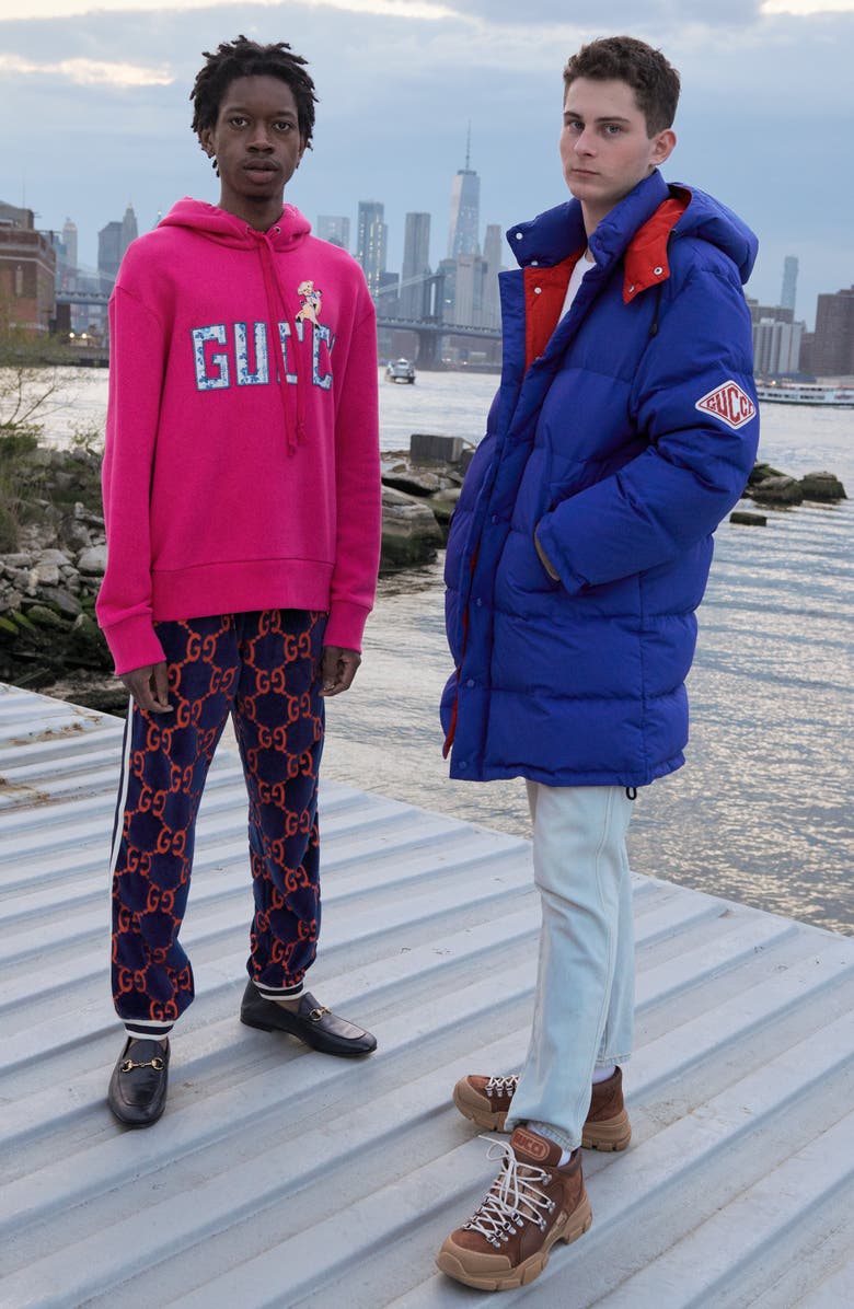 Gucci Logo Patch Pullover Hoodie, Alternate, color, 