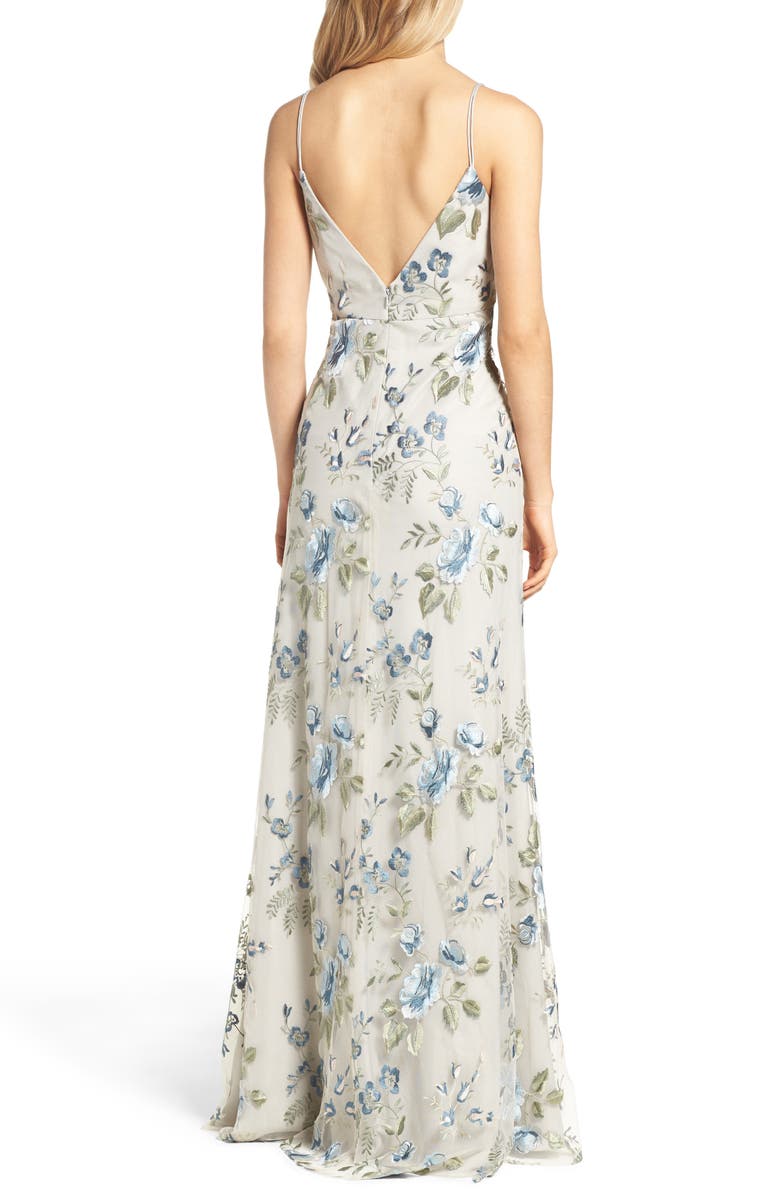 Jenny Yoo Julianna Embroidered Gown, Alternate, color, 