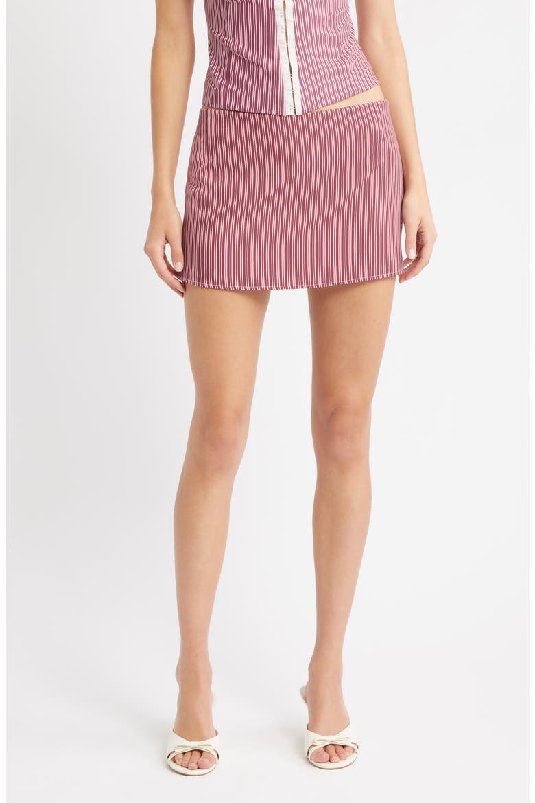 The Lucie Stripe Miniskirt, Main, color, PINK STRIPED