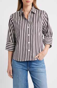 Madewell Easy Y-Neck Poplin Button-Up Shirt