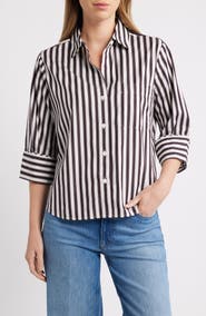 Madewell Easy Y-Neck Poplin Button-Up Shirt