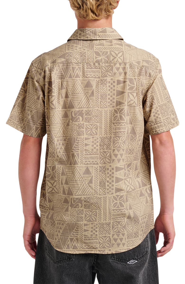 Quiksilver Geo Print Cotton Blend Button-Up Shirt, Alternate, color, Twill