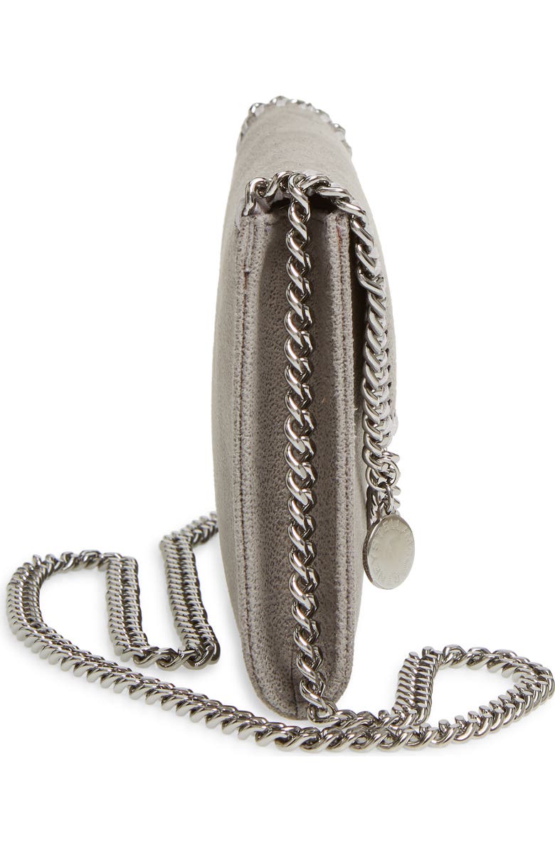 Stella McCartney Mini Falabella Shaggy Dear Faux Leather Crossbody Bag, Alternate, color, Light Grey