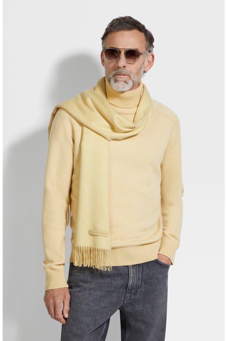 Oasi Cashmere Scarf, Main, color, PASTEL YELLOW
