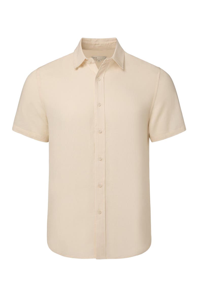 Standard Short Sleeve Linen Shirt, Main, color, PALE LILAC