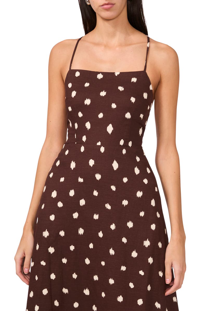 1.STATE Polka Dot Lace-Up Maxi Dress, Alternate, color,