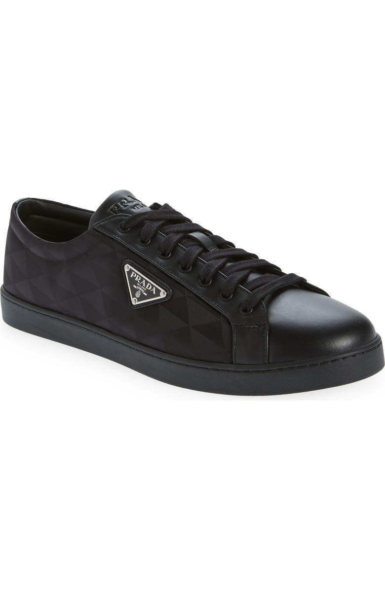 Prada Lane Triangle Logo Sneaker, Main, color, Nero